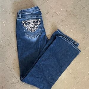 Embroidered Blue Jeans Miss Me Jeans